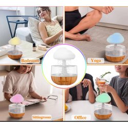 چراغ خواب و شبیه ساز باران مدل ابری طرح چوب RGB